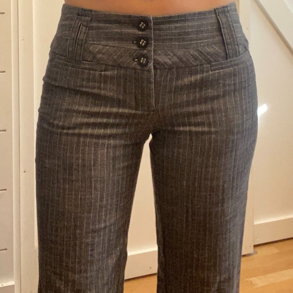 Grey pin-striped pants